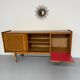 Antique French vintage 50s design wooden and rattan sideboard