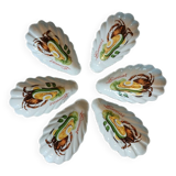 6 antique avocado cups