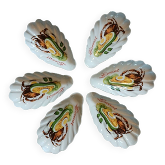 6 antique avocado cups