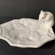 Mouse figurine plate in white enameled ceramic, signed