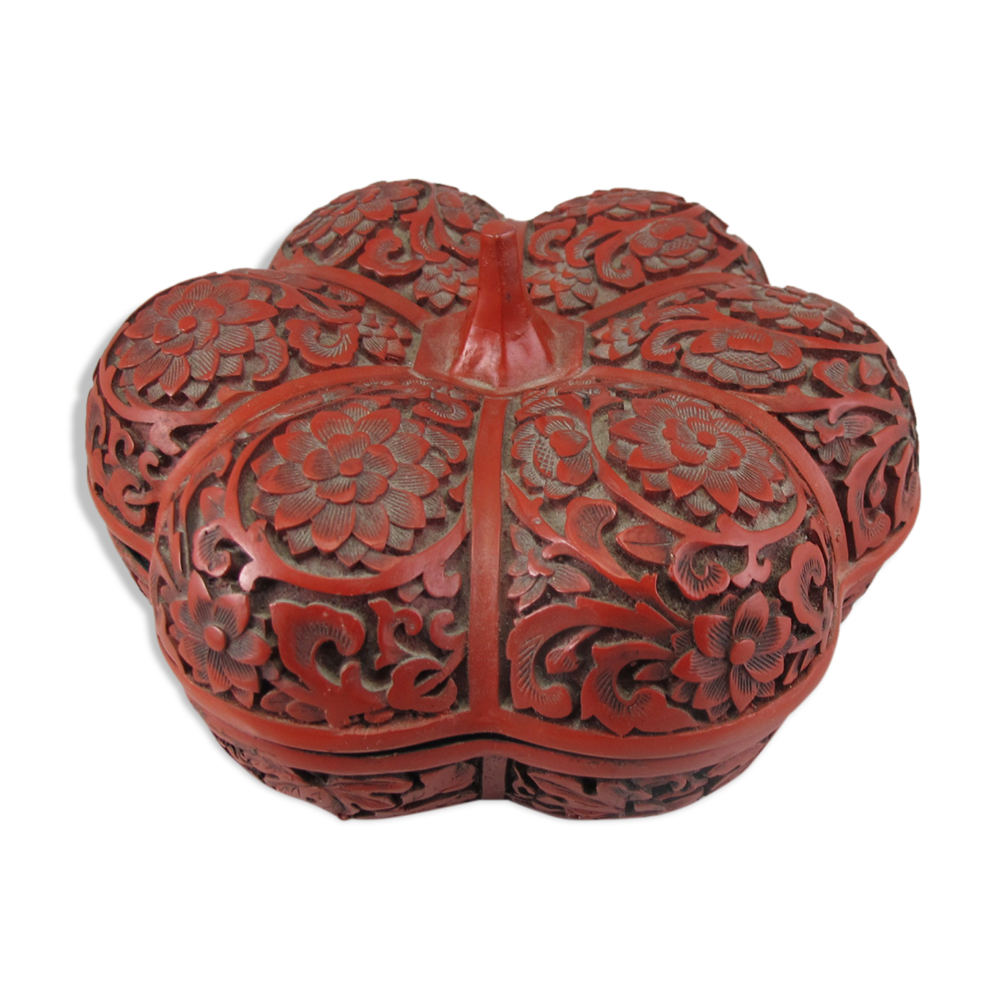 Old Chinese box in red lacquer Beijing China Asia