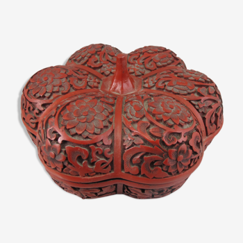 Old Chinese box in red lacquer Beijing China Asia