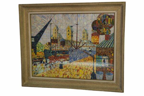 Tableau style cubiste signé YUS 1960’s | Selency