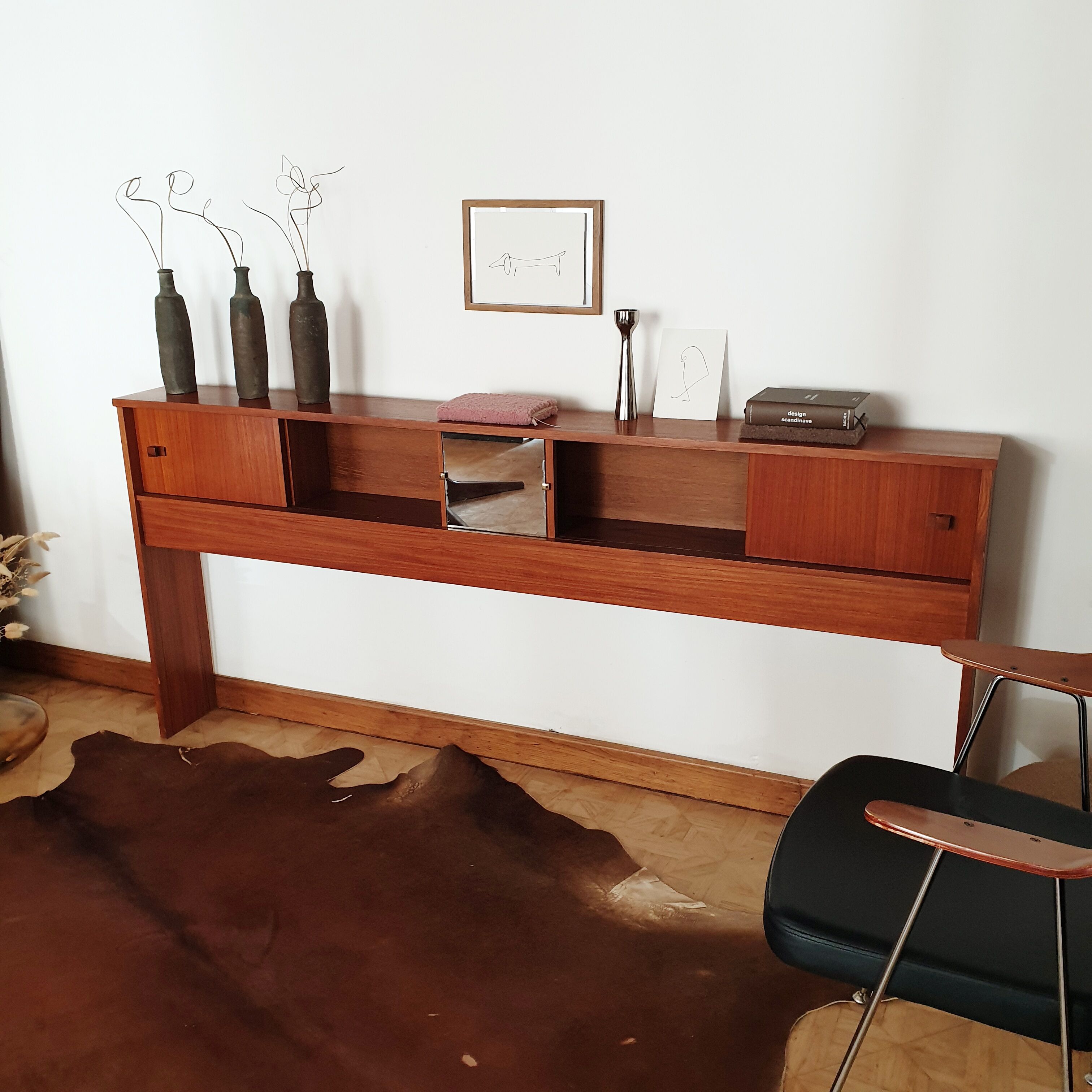 Vintage teak console 60s