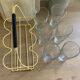 Scoubidou glass holder and its 6 glasses from 1960.