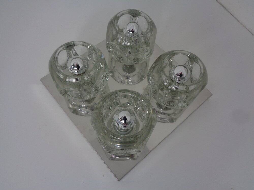 Space Age Glass Cube Lamp from Peill & Putzler, 1960s