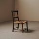 Auvergnat armchair in wood and straw, folk art, 19th century