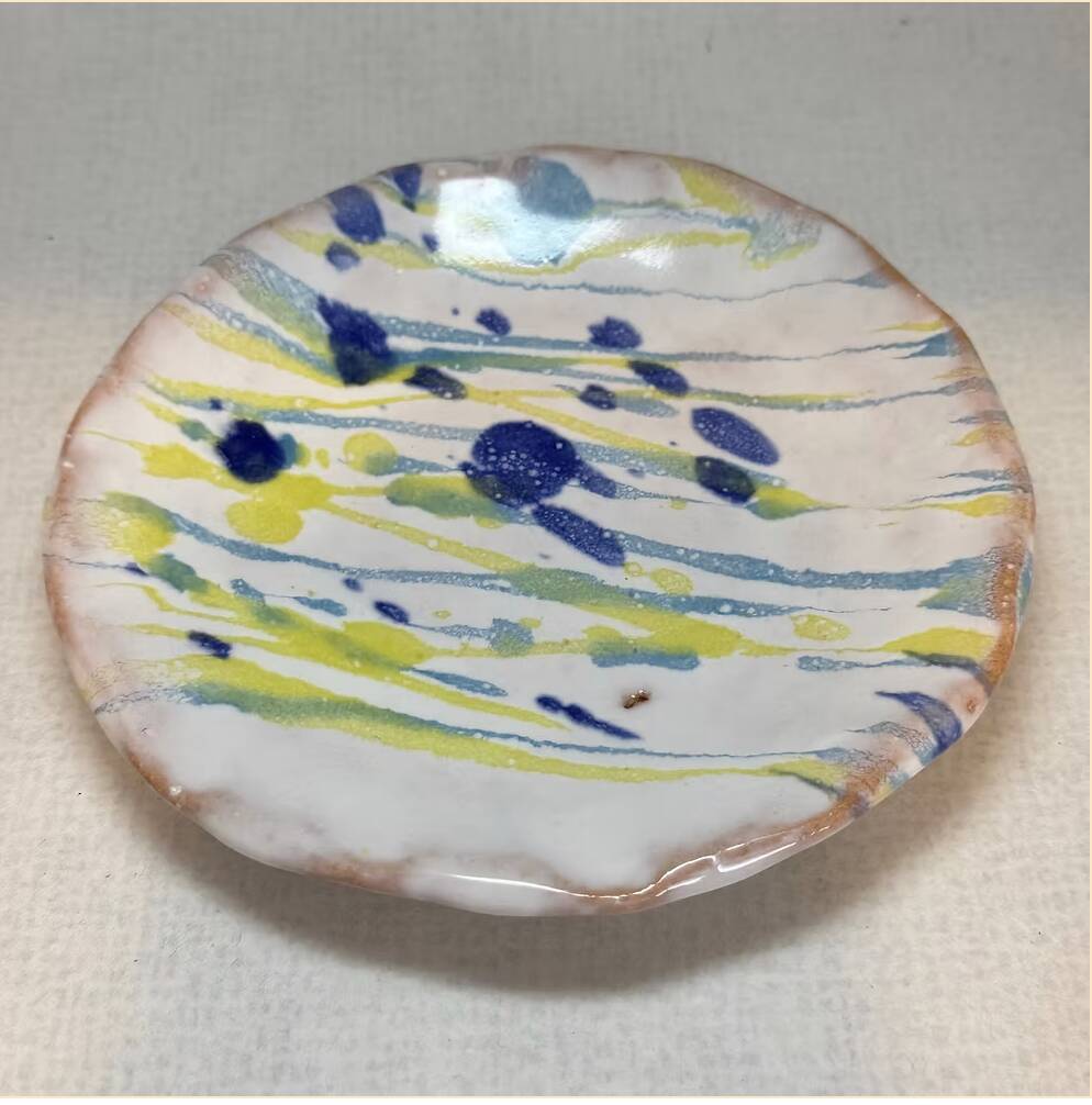 Hagi Ware Hand-Trailed Plate, 13.5 cm — Seseragi