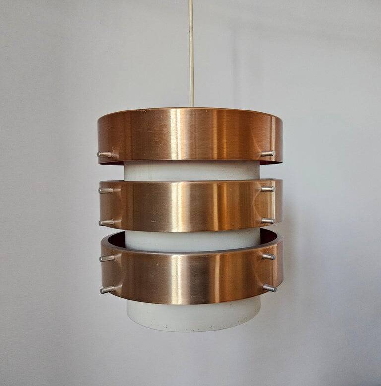 Midcentury Rare Pendant in style of Jo Hammerborg, Denmark, 1970s