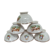 Set 6 bowls cow creamer semi porcelain old
