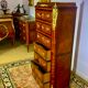 Secretary Napoleon in rosewood, violet wood and gilded bronzes.