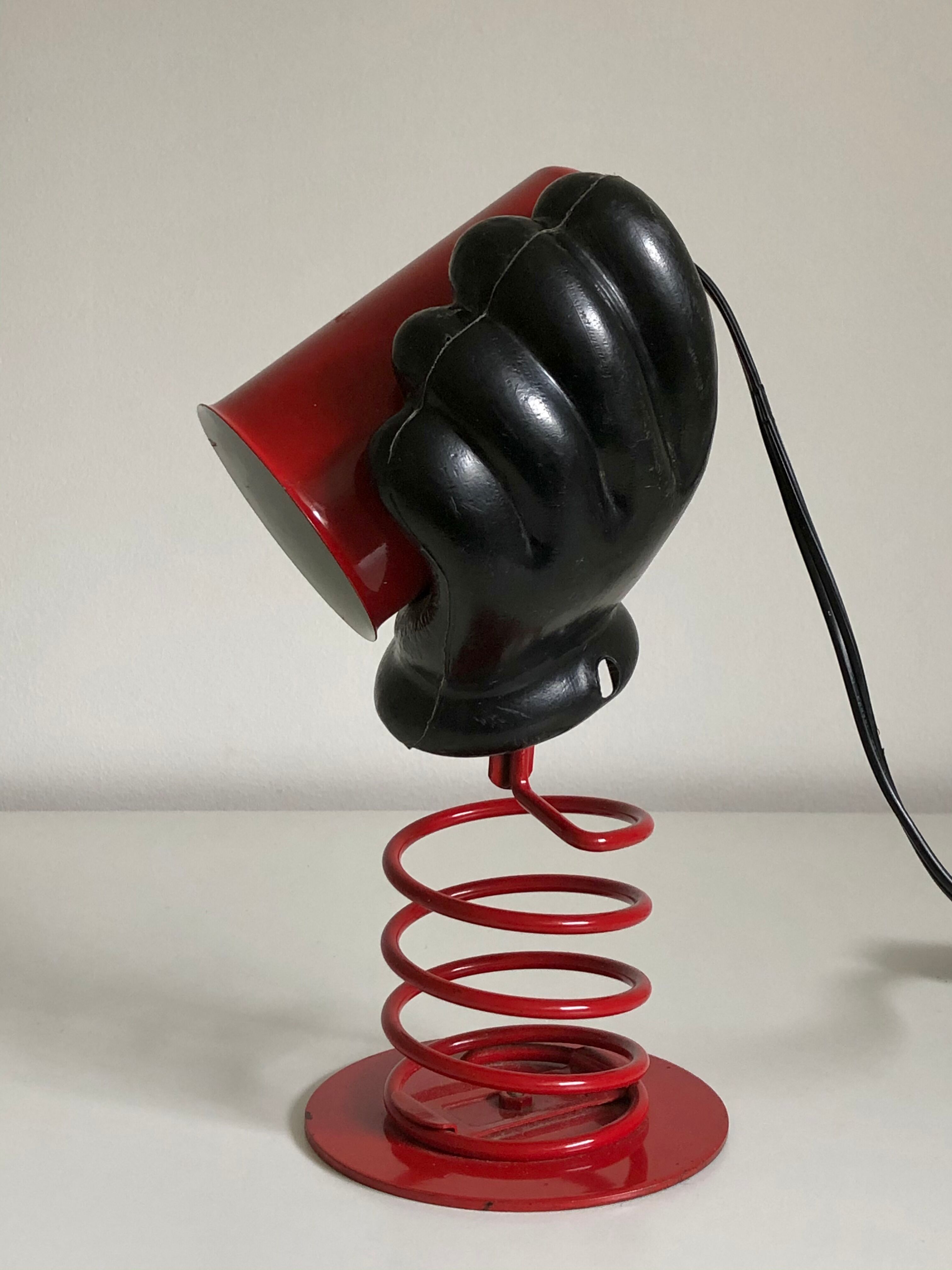 Hand lamp in lacquered and plastic metal, 1980