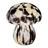Mosaic black and white glass mushroom lamp