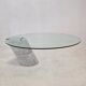 K1000 Glass & Carrara Marble Coffee Table Team Form AG, Ronald Schmitt, 1975