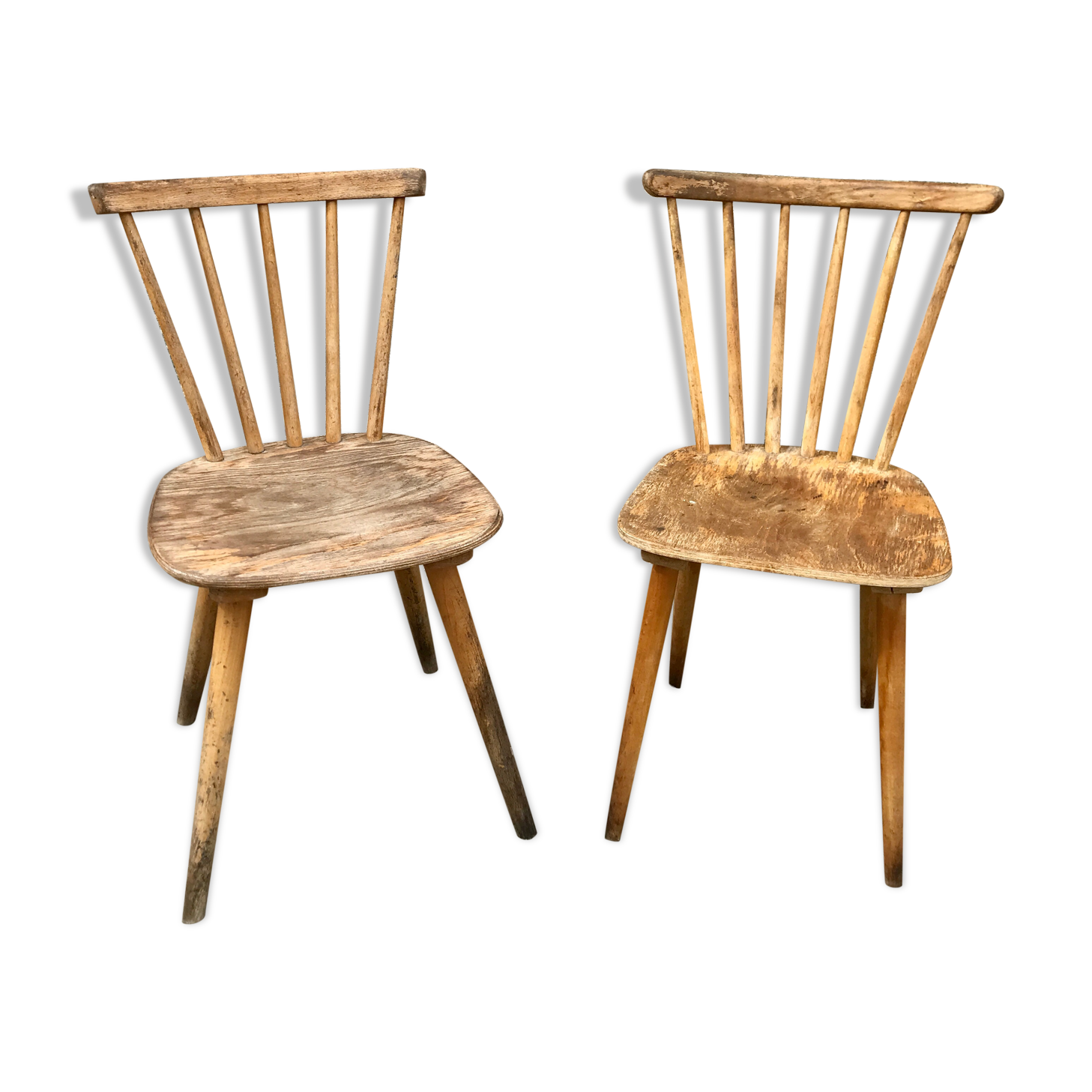 Pair of bistro chairs and bohemian beech