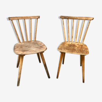 Pair of bistro chairs and bohemian beech