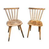 Pair of bistro chairs and bohemian beech