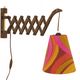 Wall lamp/scissor lamp with new shade from repurposed 1960s printed fabric by Metsovaara . Sweden 19