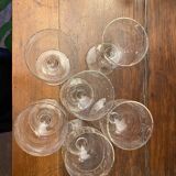 6 wine or water glasses in cut glass