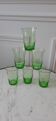 Set of 6 green water glasses 70s