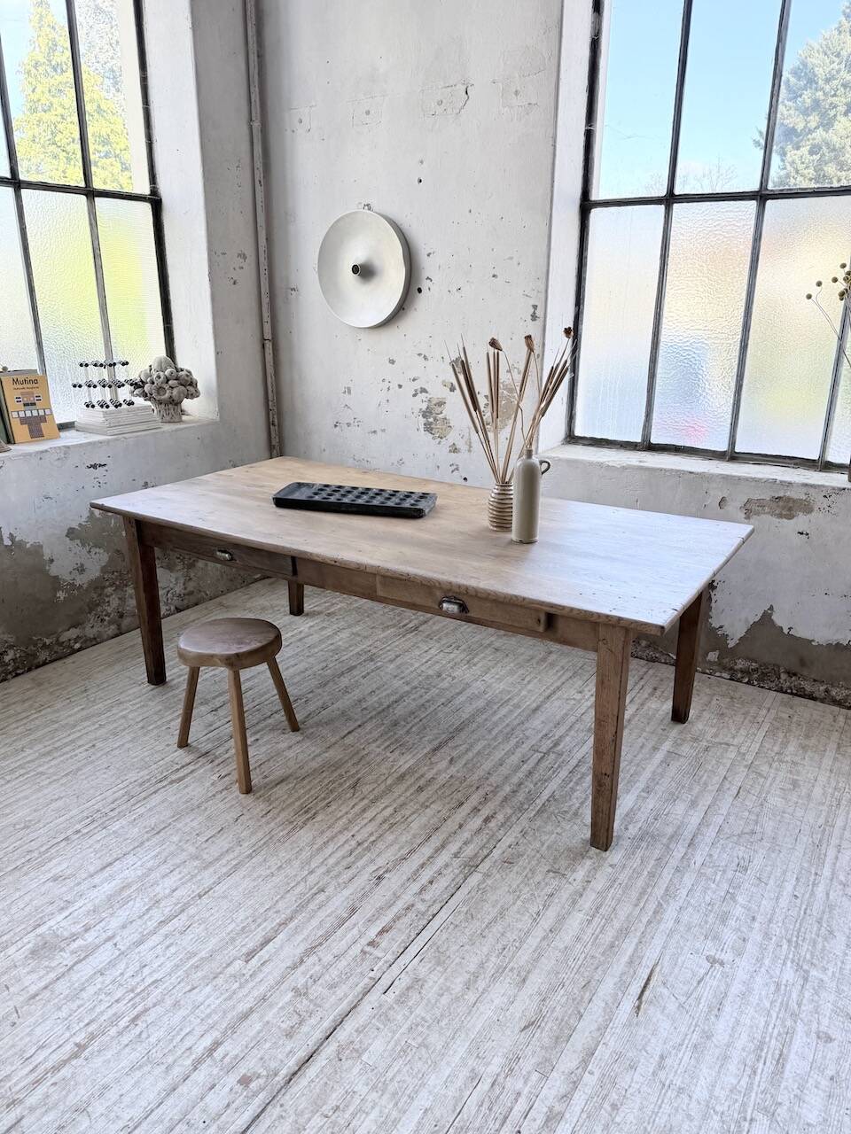 Oak farmhouse table 1950 212cm