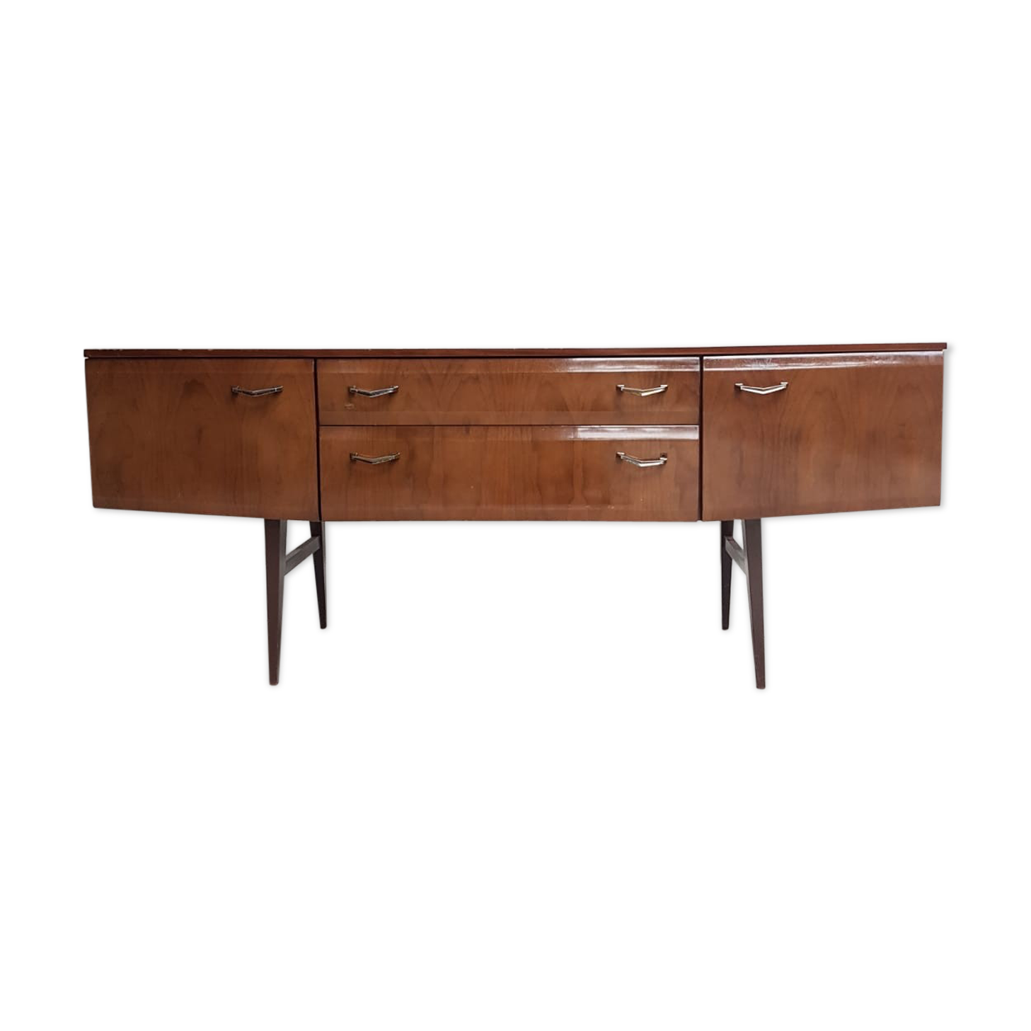Vintage mid century walnut effect compact scandinavian sideboard