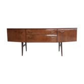 Vintage mid century walnut effect compact scandinavian sideboard