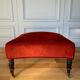 Pouf fabric Napoleon III blackened wood red velvet xix eme