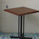 Table Bistro square wooden base metal vintage 1950/60