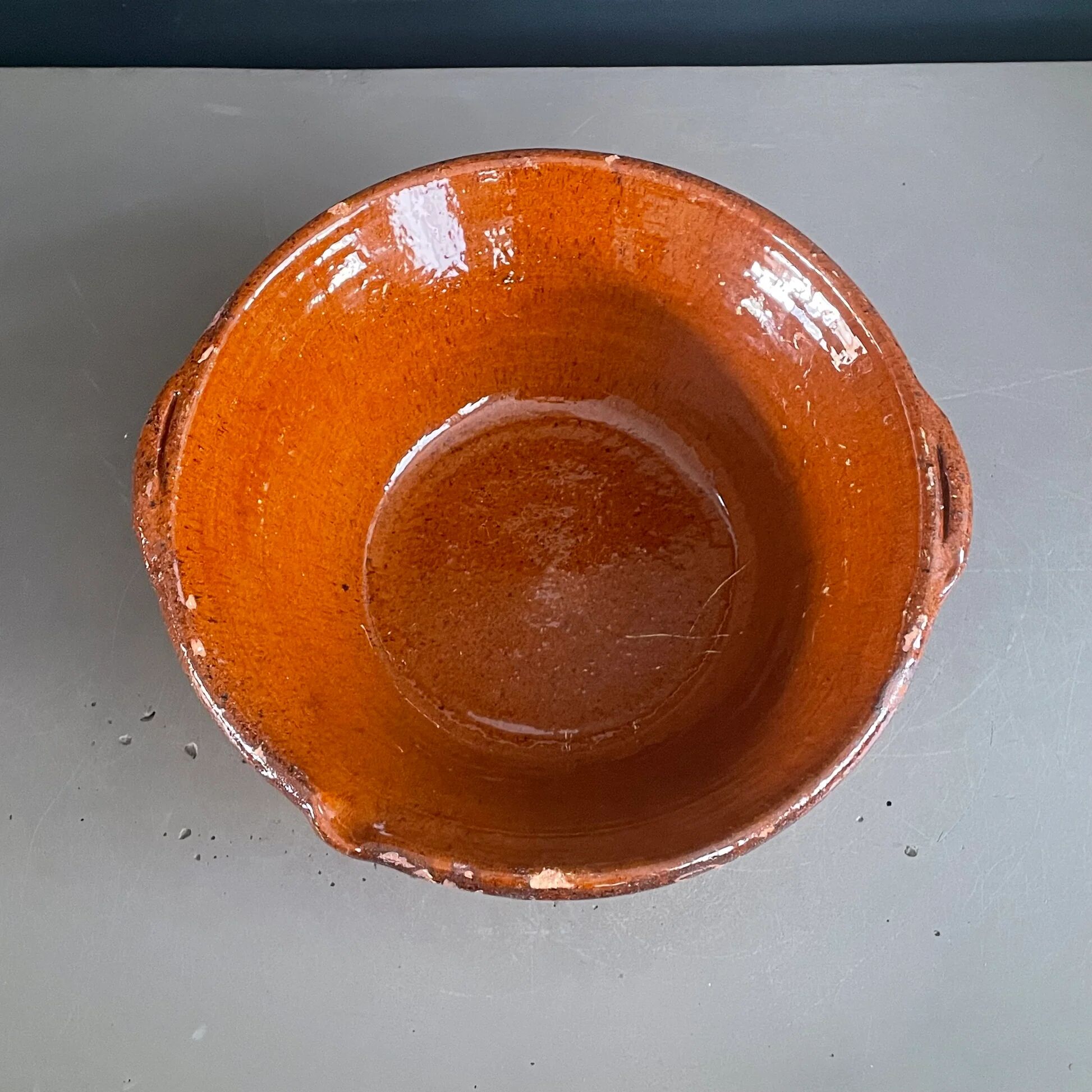 Large glazed terracotta kitchen bowl - 1110