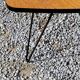 Triangle coffee table in golden blond oak base full iron of the 50s