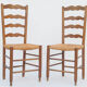 Série de 4 chaises paillées