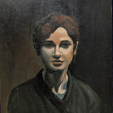 "Avant"  portrait of a woman by Manon Pana-Kairi oil on canvas