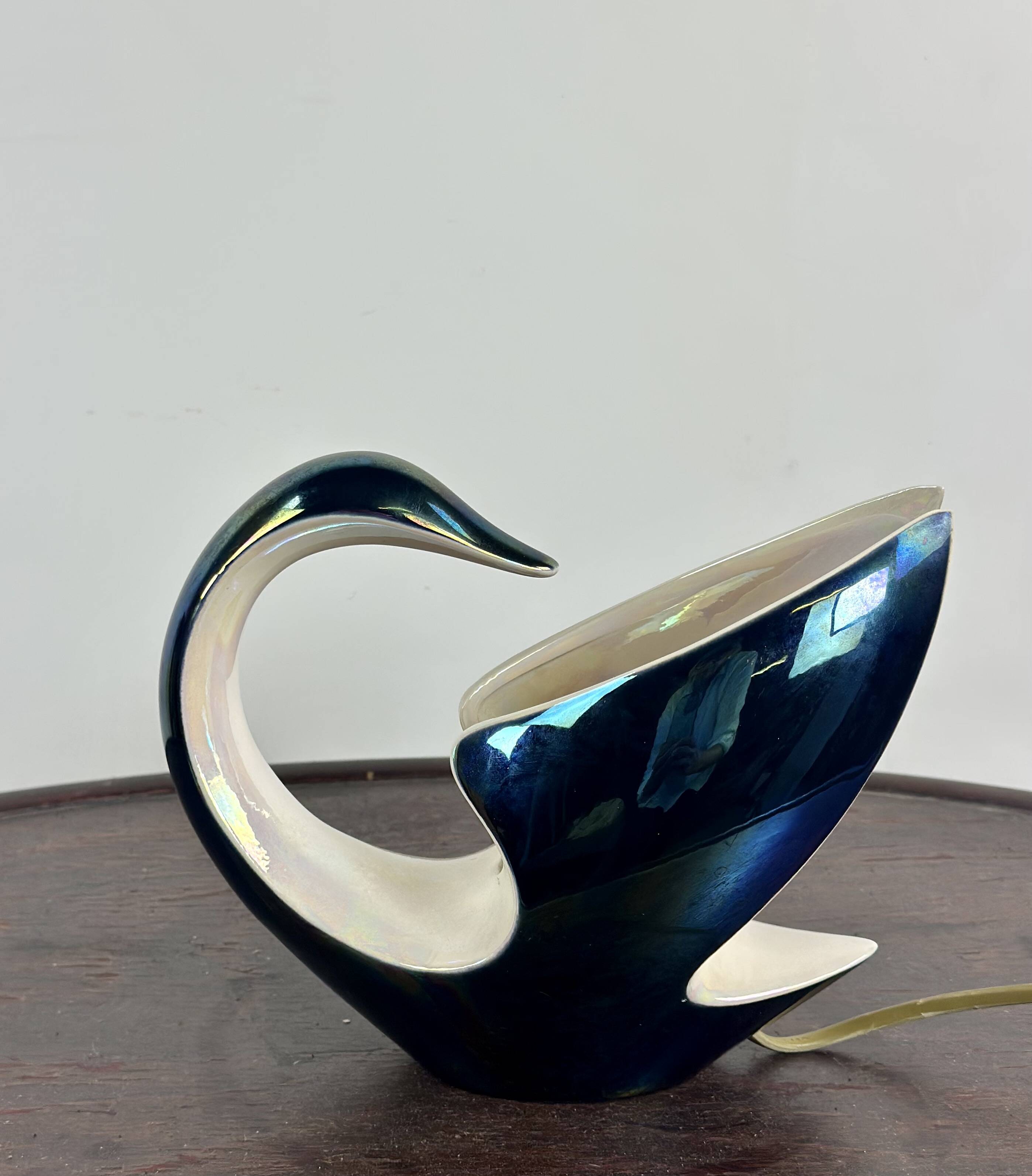Ambient lamp / night light in the shape of a swan by verceram 1950