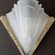 Art deco wall light pressed glass / brass