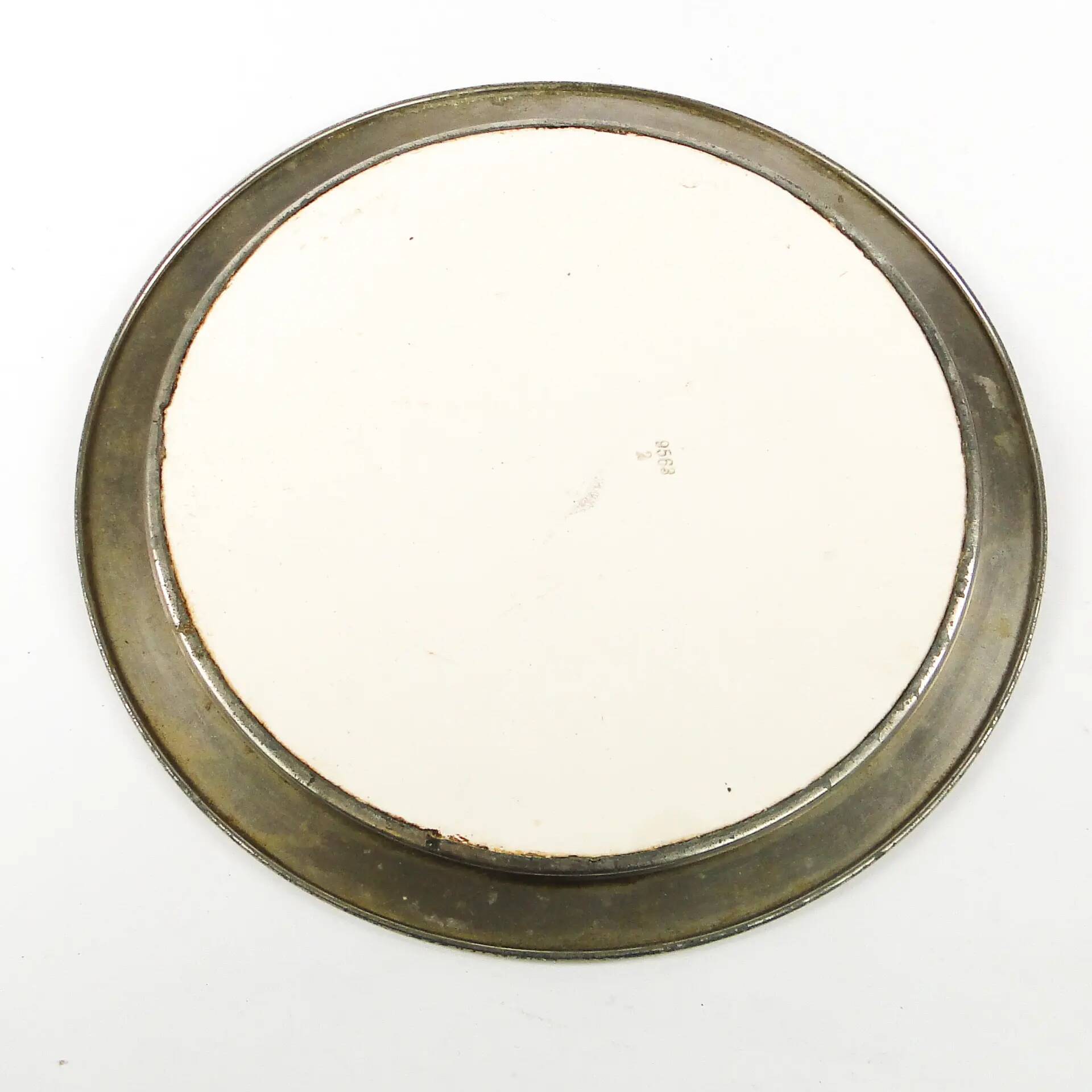 Art Nouveau tray, silver-plated brass, white porcelain, Austria, early 20th century
