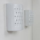 Pair of vintage wall lights in white porcelain, France, 1980.
