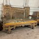 Pair of corner armchairs and an Orientalist bench in carved and polychrome wood from around 1900.