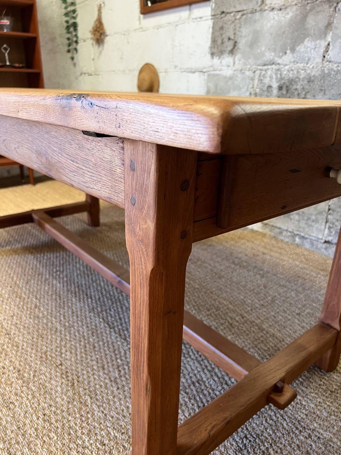 Solid oak farmhouse table
