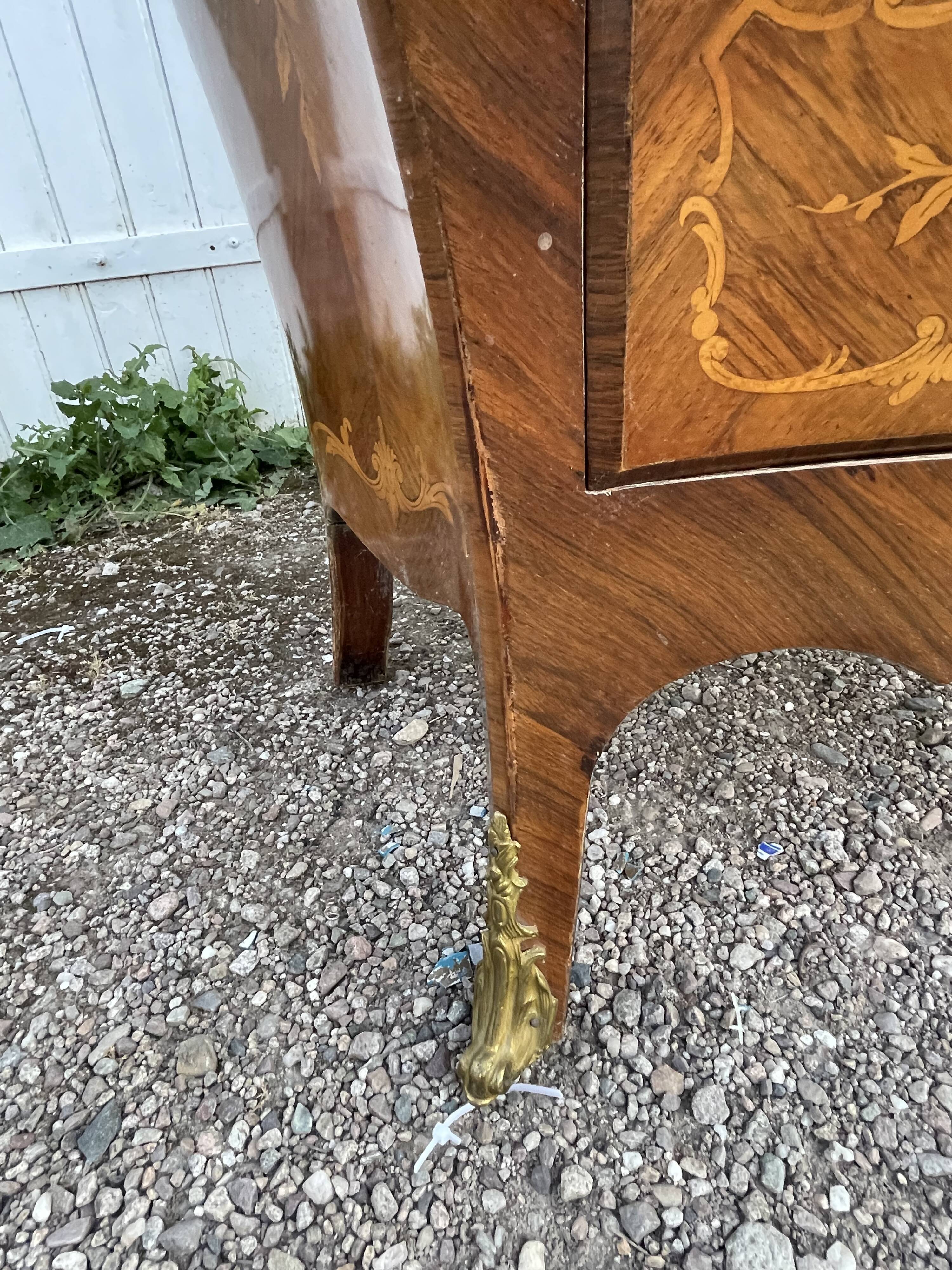 Secretary louis XV curved, varnish Martin, marquetry