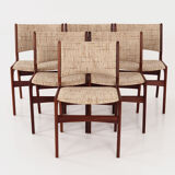 Six chairs by Henning Kjaernulf design, 70s design