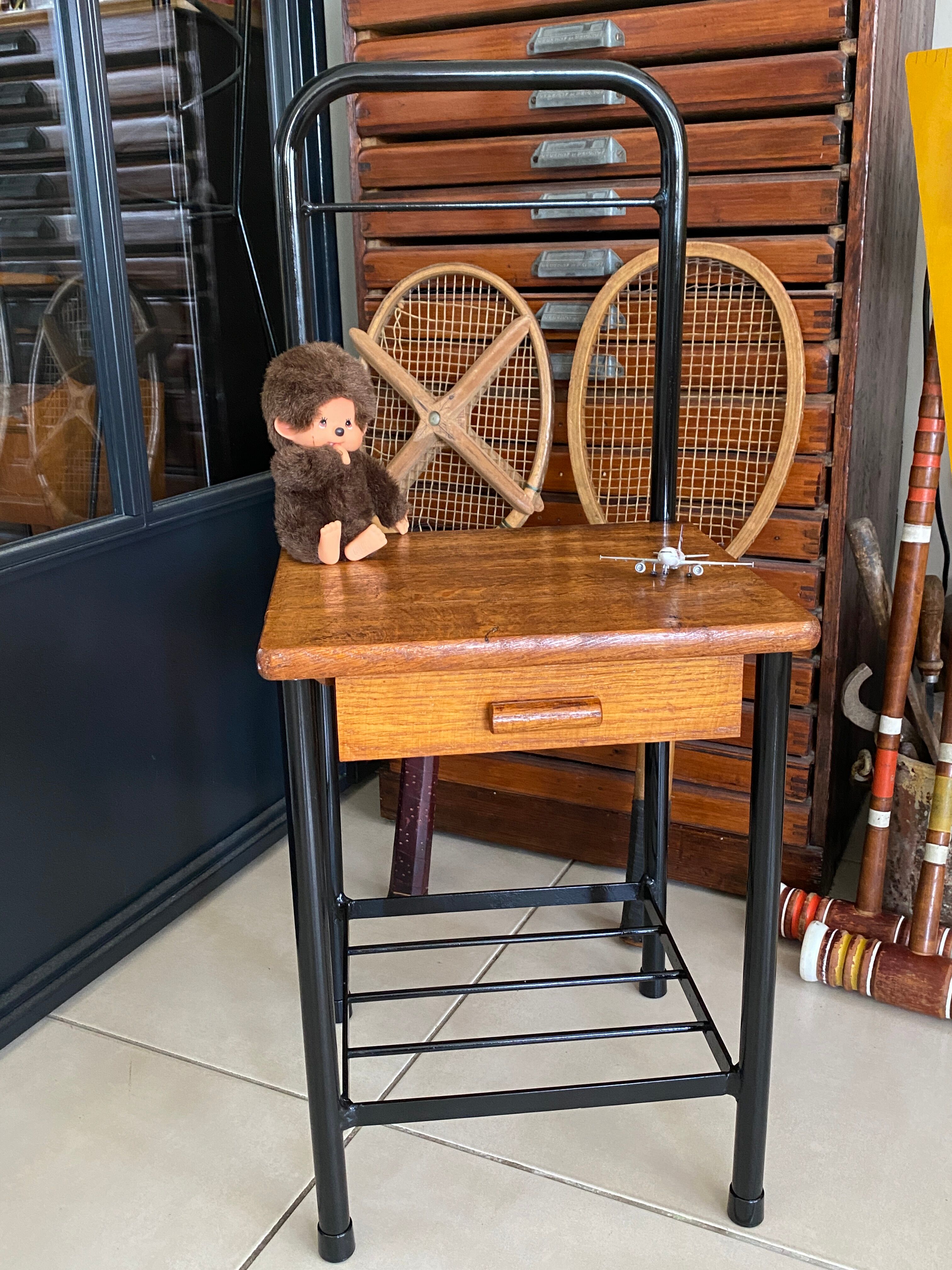 Chevet d'internat métal et bois