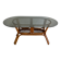 Rattan high table / smoked glass top
