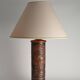 Mid-Century Modern Aztec Motif Hand Tooled Leather Table Lamp