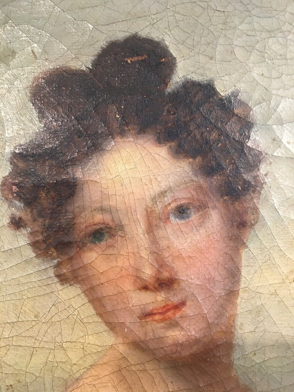 Portrait of woman in white dress, 19th century