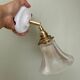 Vintage tulip wall lamp in holophane glass