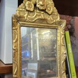 Small louis xiv mirror in gilded carved wood, early 18th century