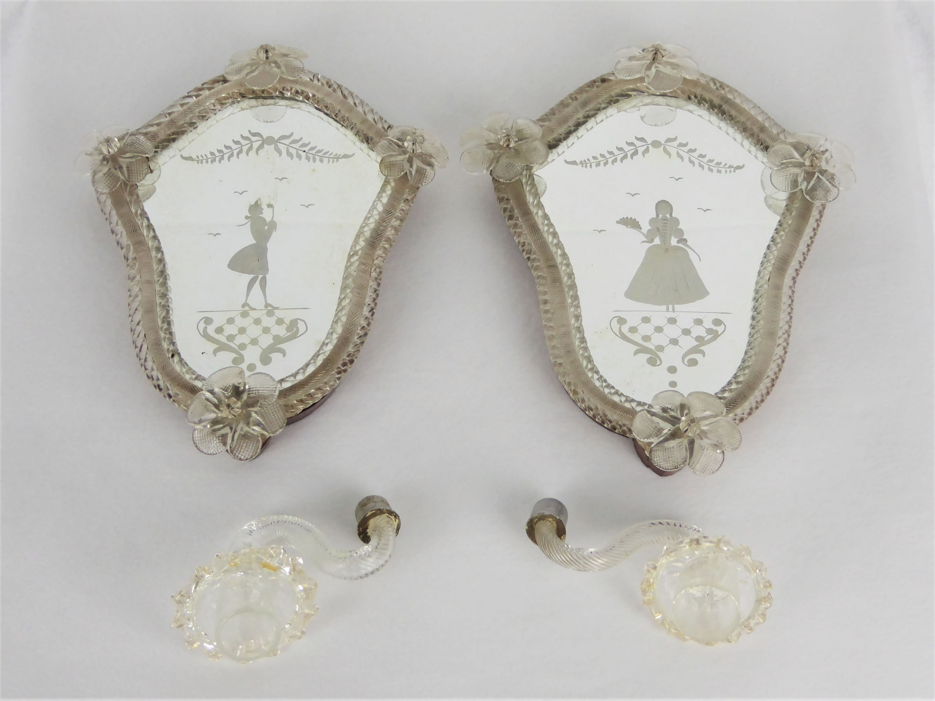Murano candlestick sconces 1940