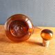 Vintage Amber Glass Wine Carafe - Artisan Decanter in Porron Style