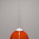 Orange opaline ball pendant, France circa 1970.
